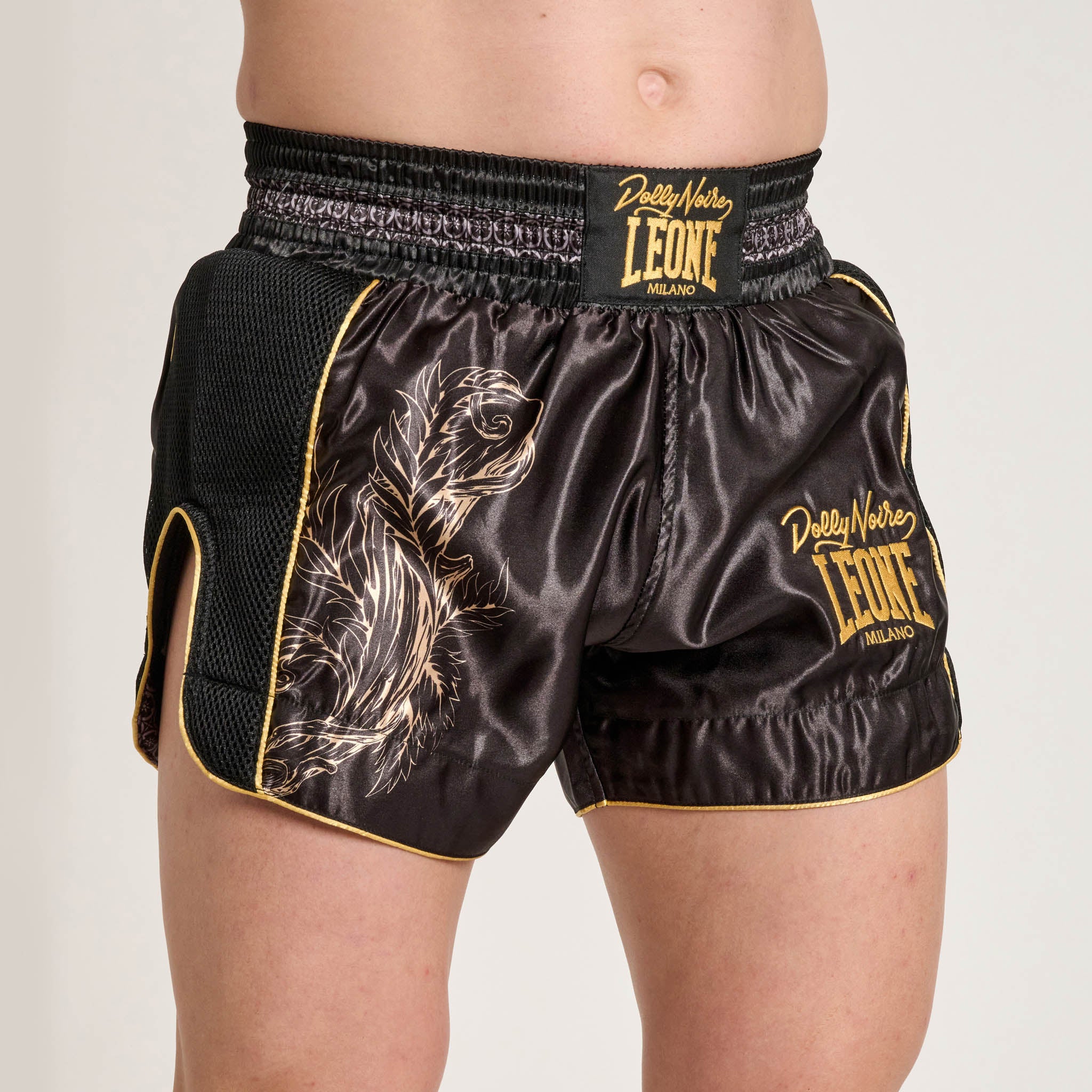 ディオール ショートタイ100%シルク ブラック LEONE X DOLLY NOIRE KICK/THAI SHORTS AB02DN black | Leone 1947