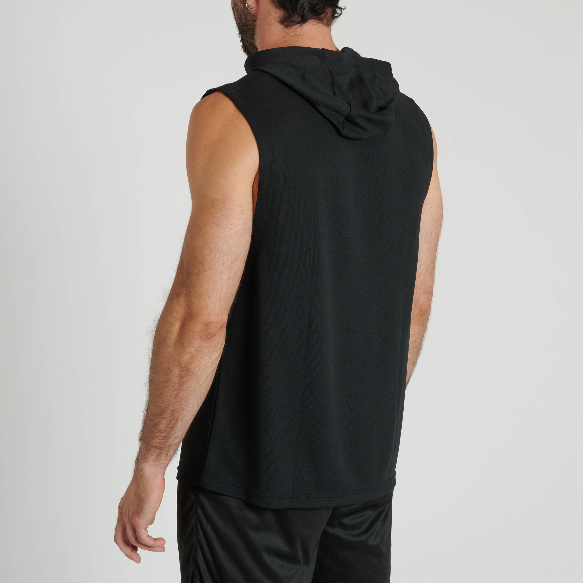 LOGO HOODED SLEEVELESS SWEATSHIRT
