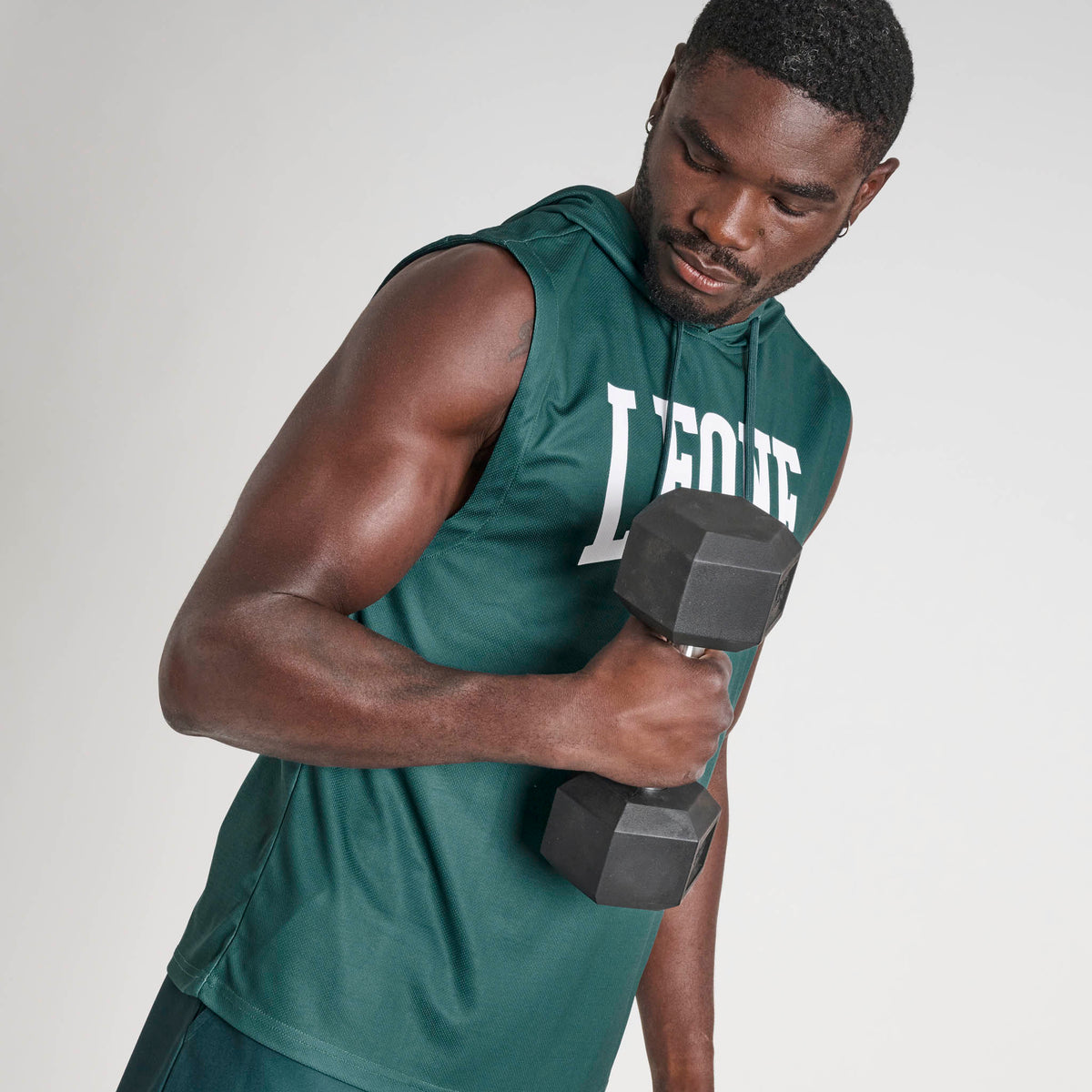 LIGHTWEIGHT LOGO HOODED SLEEVELESS SWEATSHIRT