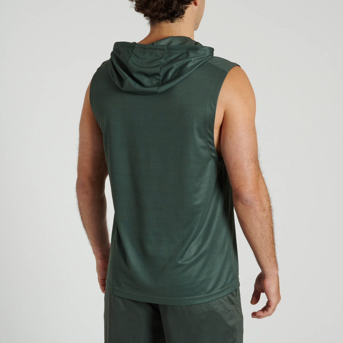 LIGHTWEIGHT LOGO HOODED SLEEVELESS SWEATSHIRT