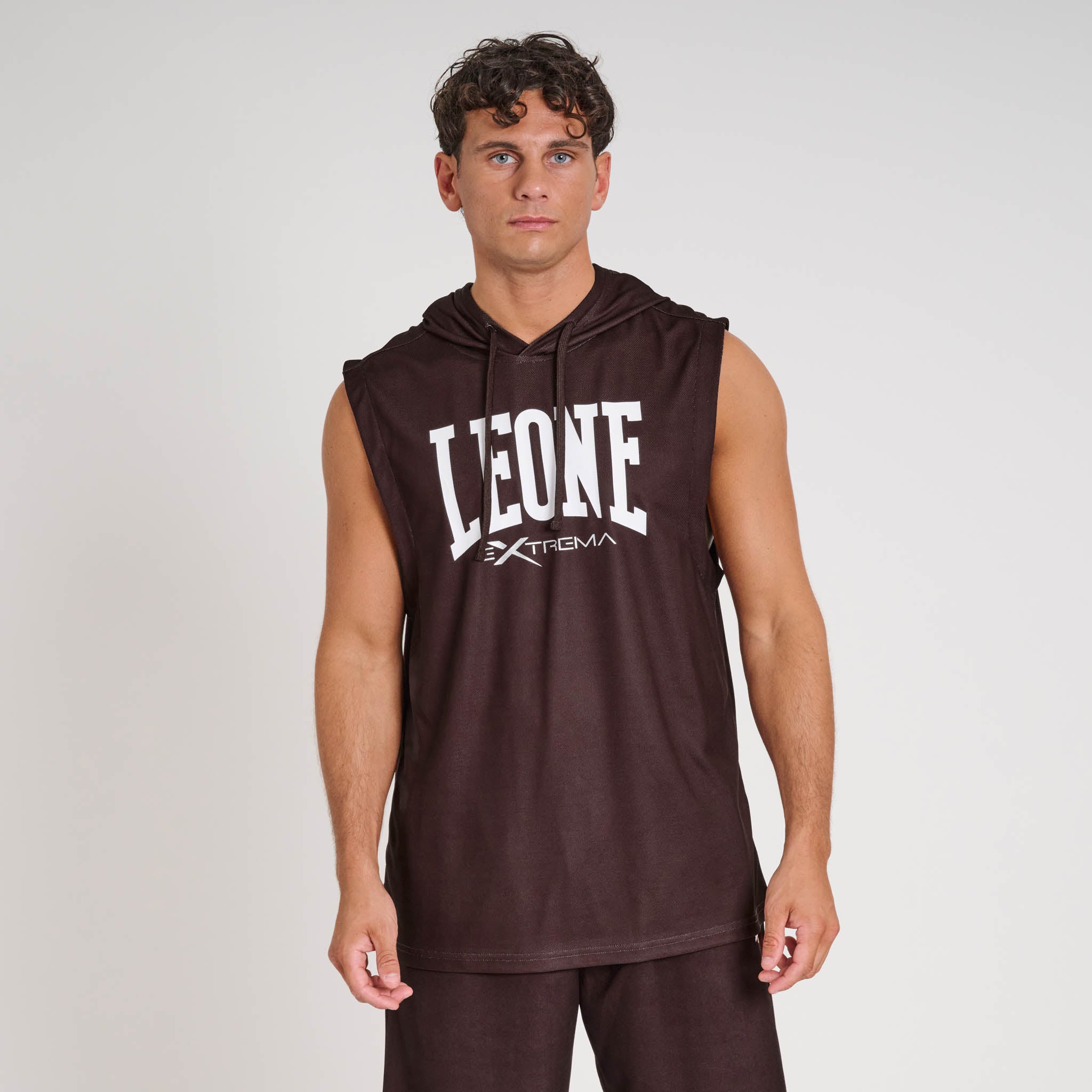 LIGHTWEIGHT LOGO HOODED SLEEVELESS SWEATSHIRT
