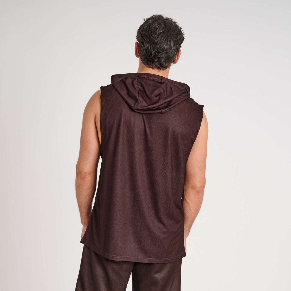 LIGHTWEIGHT LOGO HOODED SLEEVELESS SWEATSHIRT