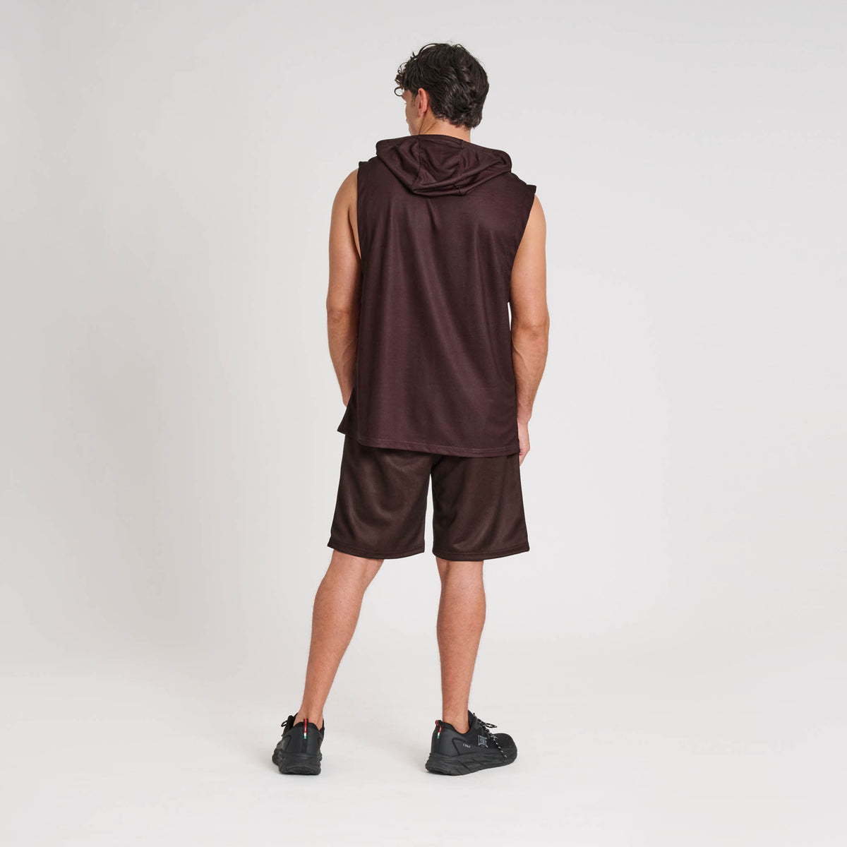 LIGHTWEIGHT LOGO HOODED SLEEVELESS SWEATSHIRT
