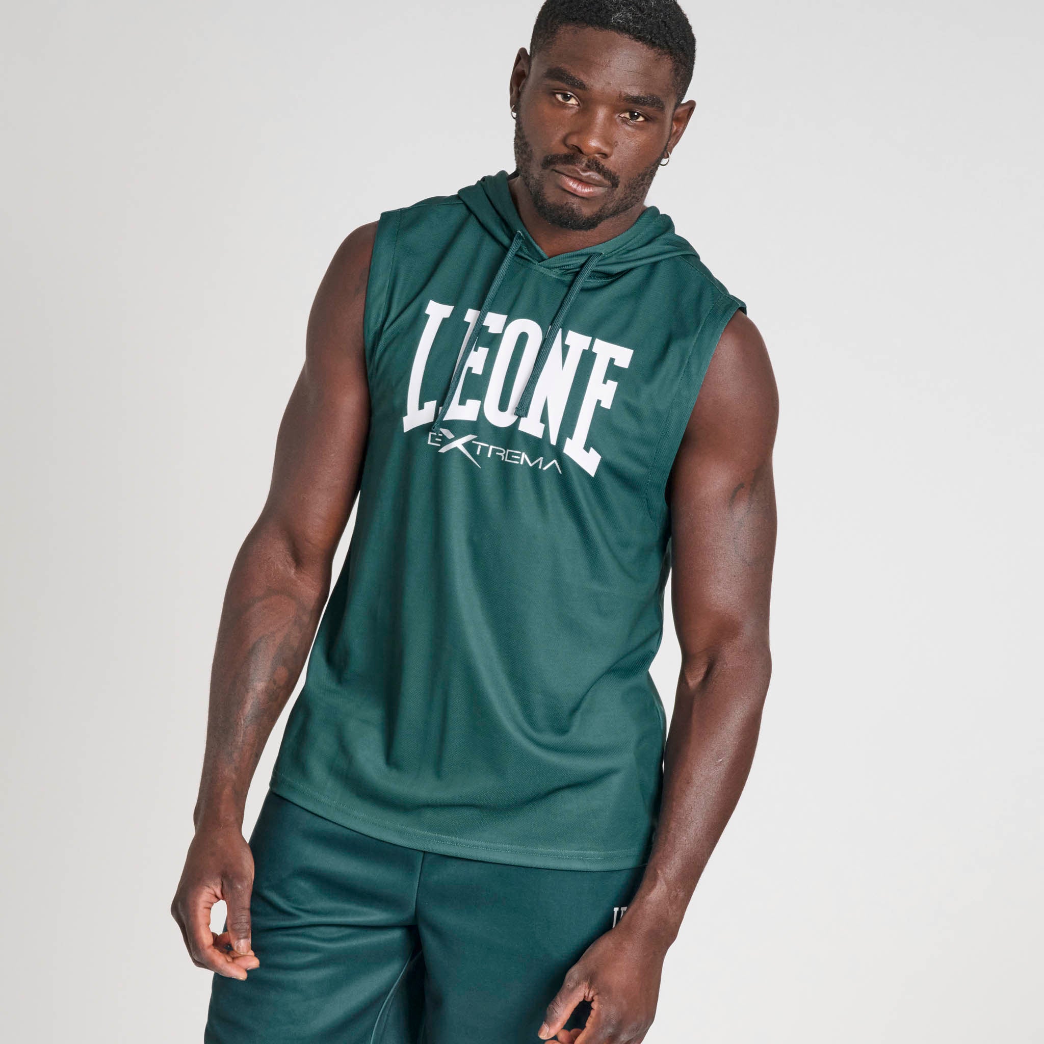 LIGHTWEIGHT LOGO HOODED SLEEVELESS SWEATSHIRT