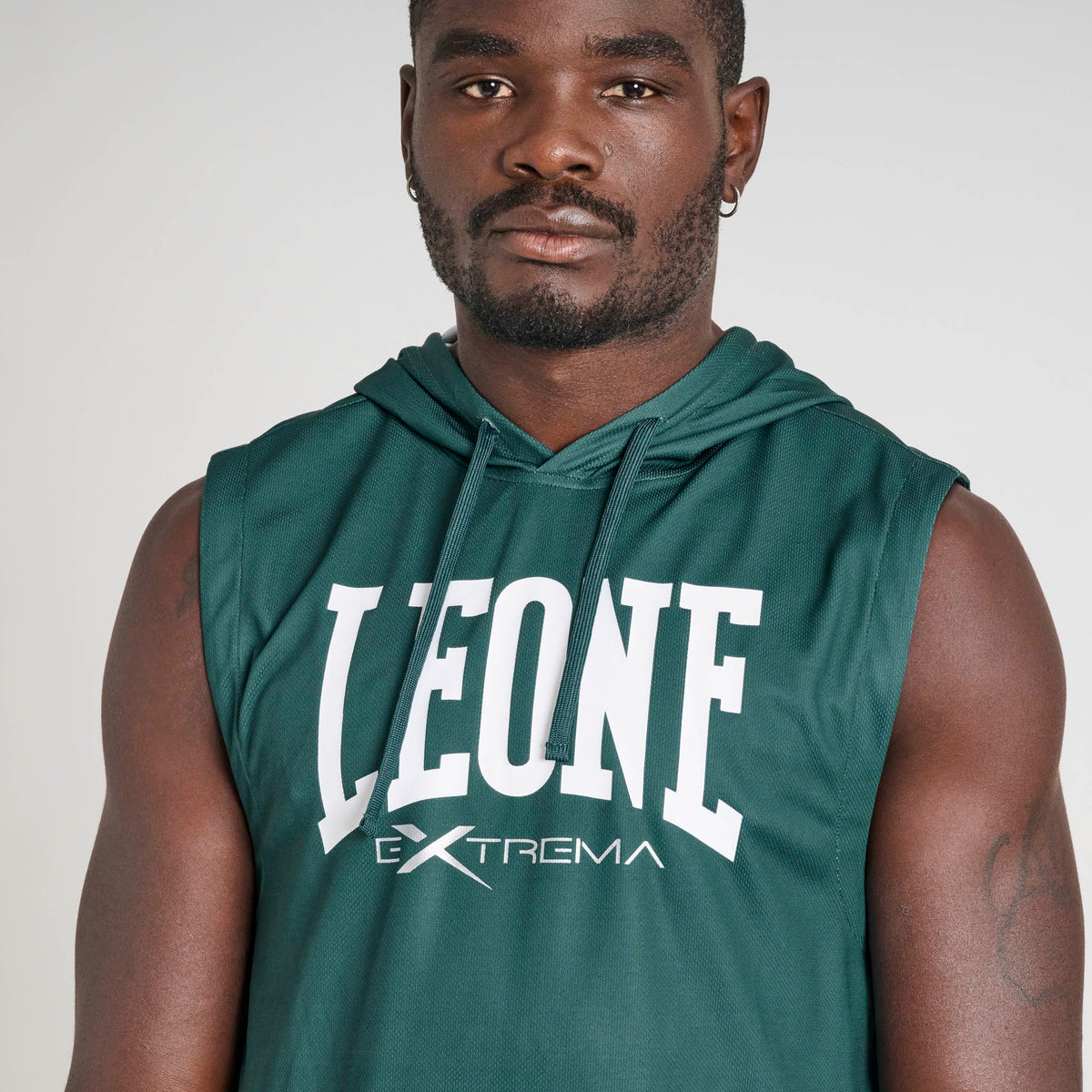 LIGHTWEIGHT LOGO HOODED SLEEVELESS SWEATSHIRT