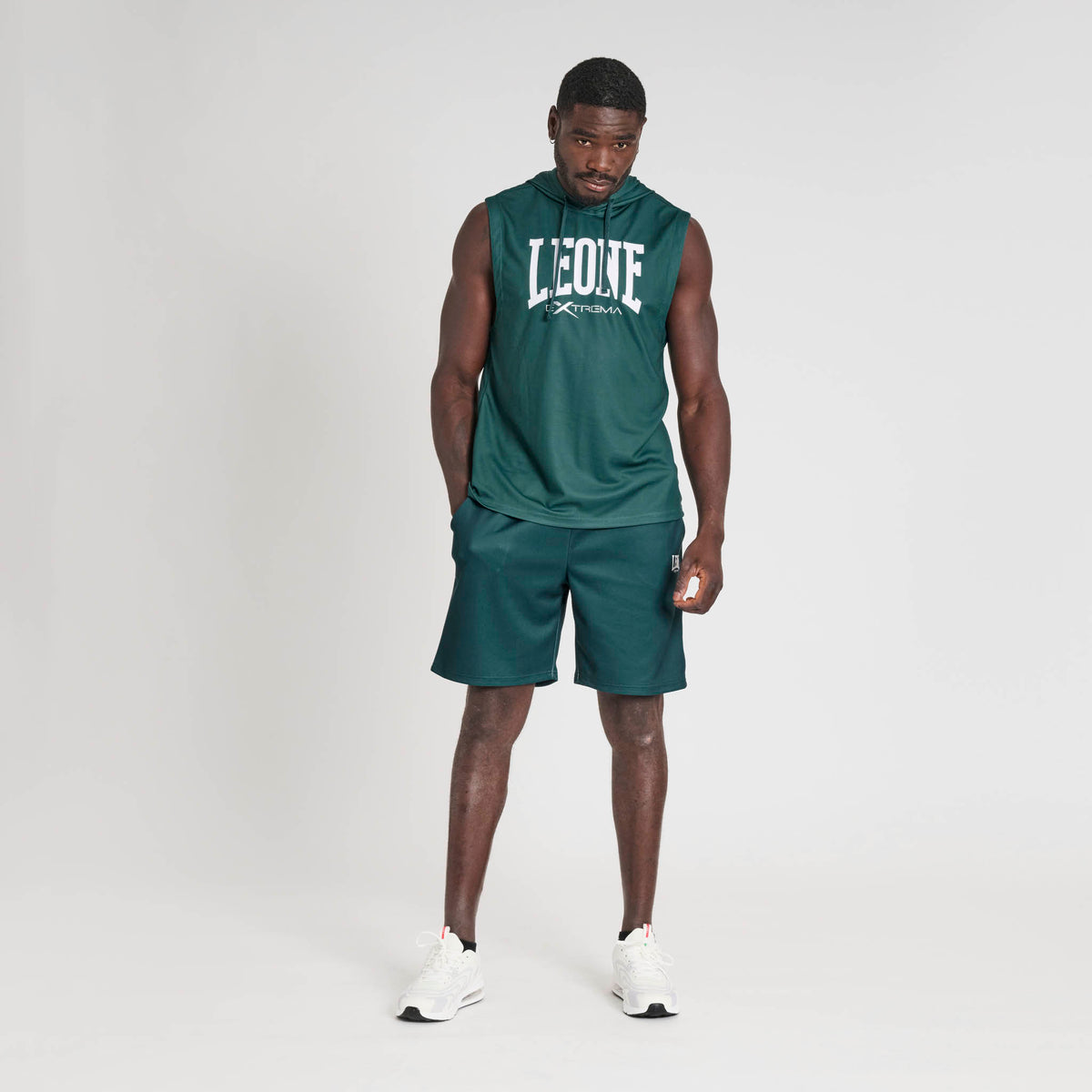 LIGHTWEIGHT LOGO HOODED SLEEVELESS SWEATSHIRT