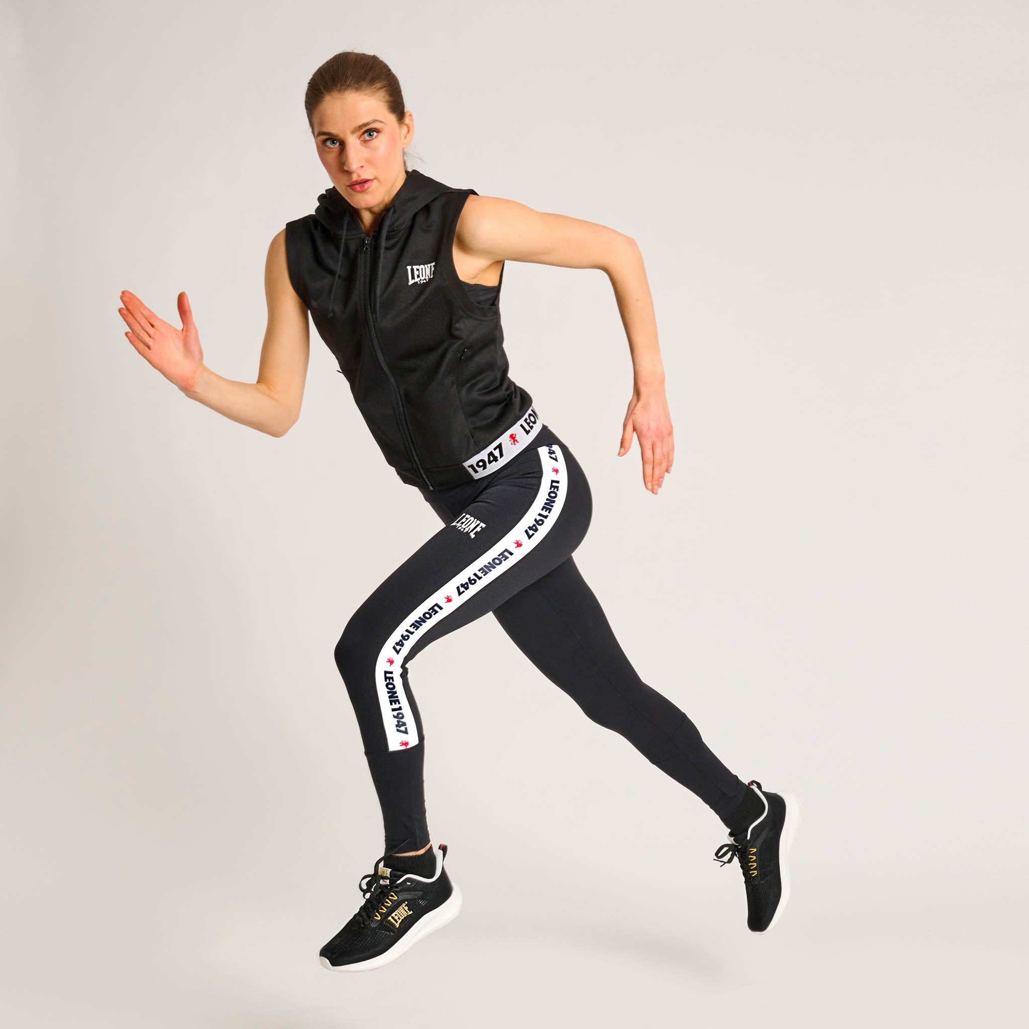 LIGHTWEIGHT STRIPE 47 HOODED SLEEVELESS SWEATSHIRT