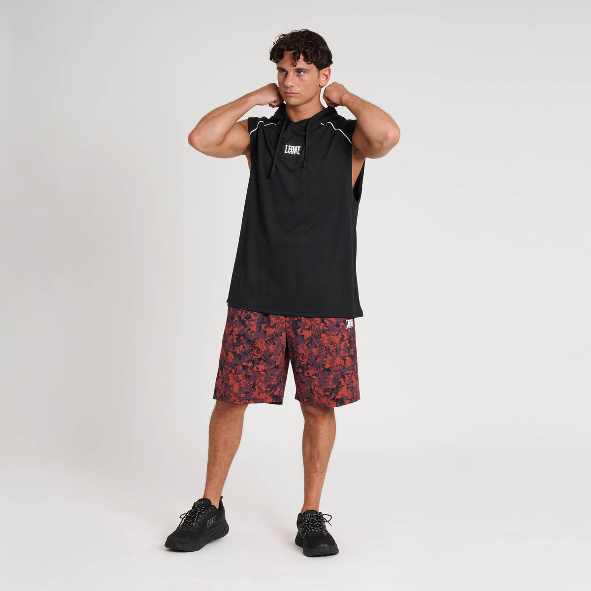 LOGO HOODED SLEEVELESS SHIRT